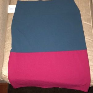 LuluaRoe Fuscia & Navy Cassie Skirt XL Brand New